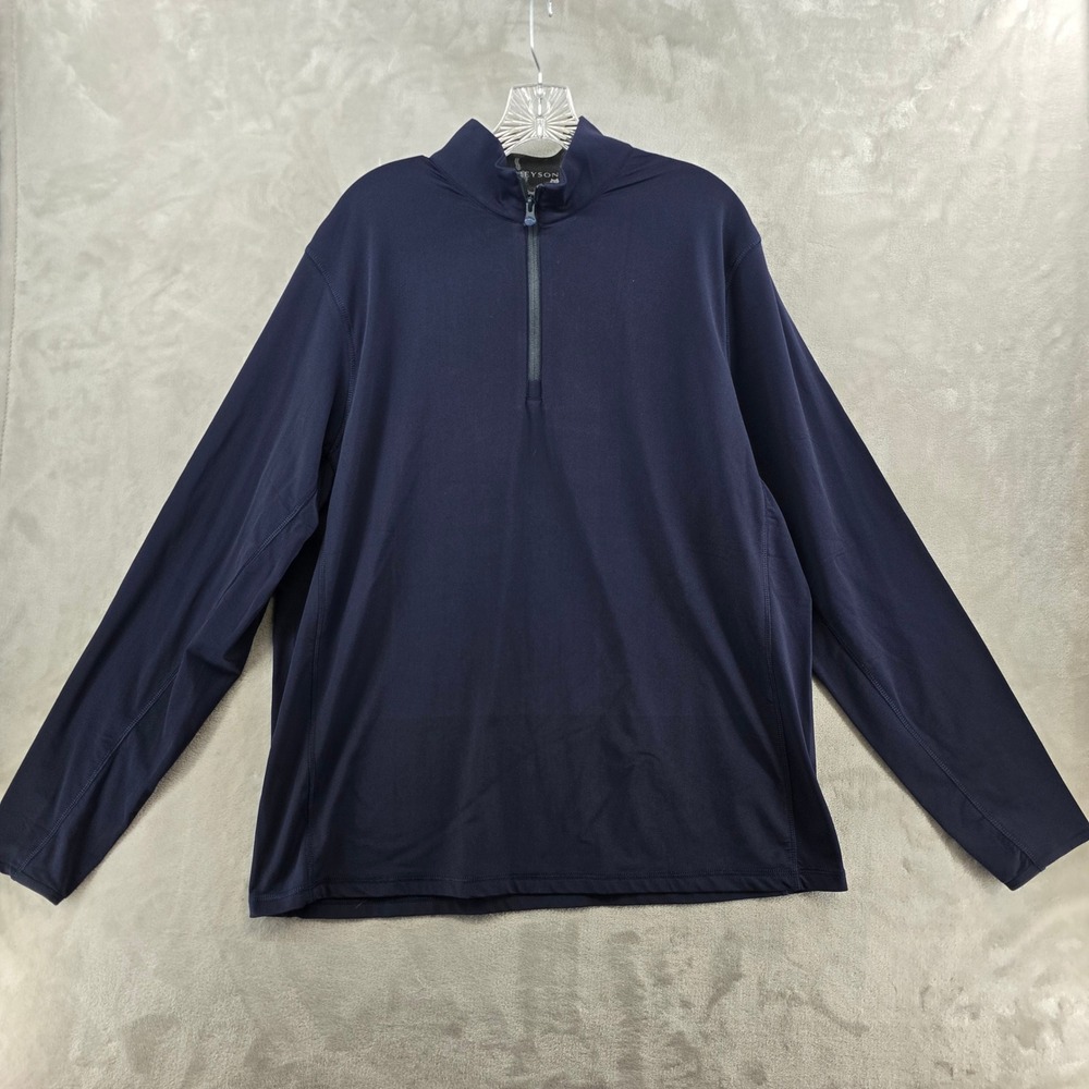 Greyson Quarter Zip Pullover Mens XL Navy Blue Performance Golf Wolf Logo